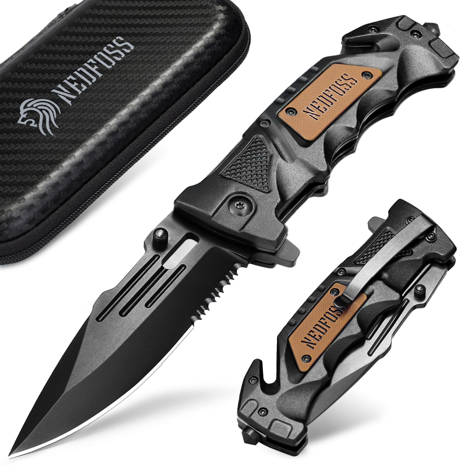 NedFoss DA75 Pocket Knife - 3 in 1 Gift -9