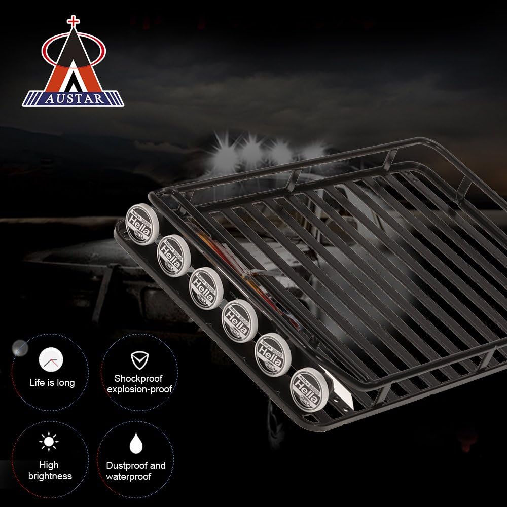Goolsky AUSTAR AX-519B Metal Roof Rack Luggage with 6 LED Set for Axial SCX10 RC4WD D90 1/10 RC Rock Crawler Car : Toys & Games