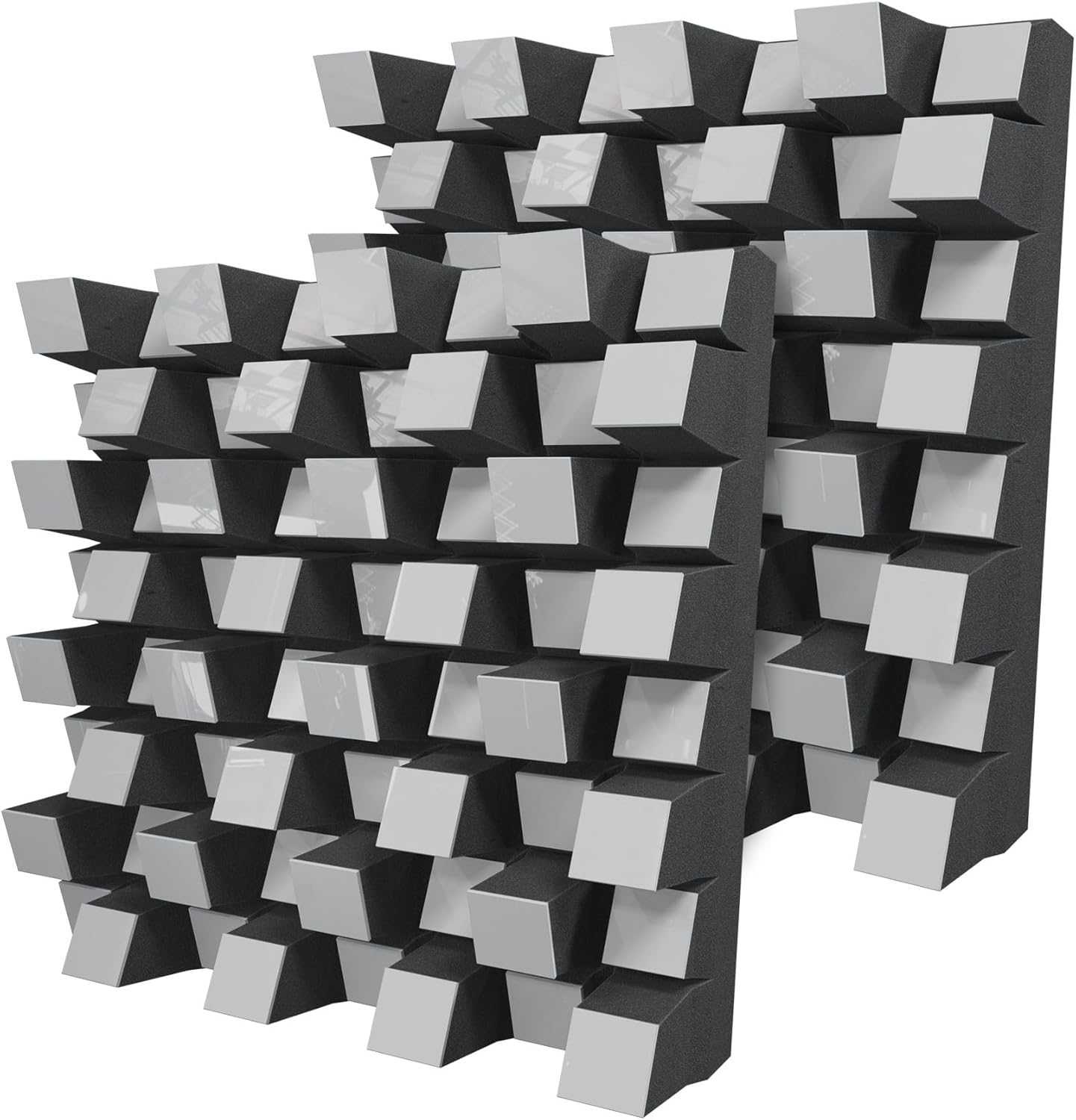 2 Pack — Acoustic Diffuser | 2D Sound Diffusion & Absorption | Size 50x25cm | Wall Art Panel | Noise Control & Echo Reduction Color: [ Nut | Arto-HALF]