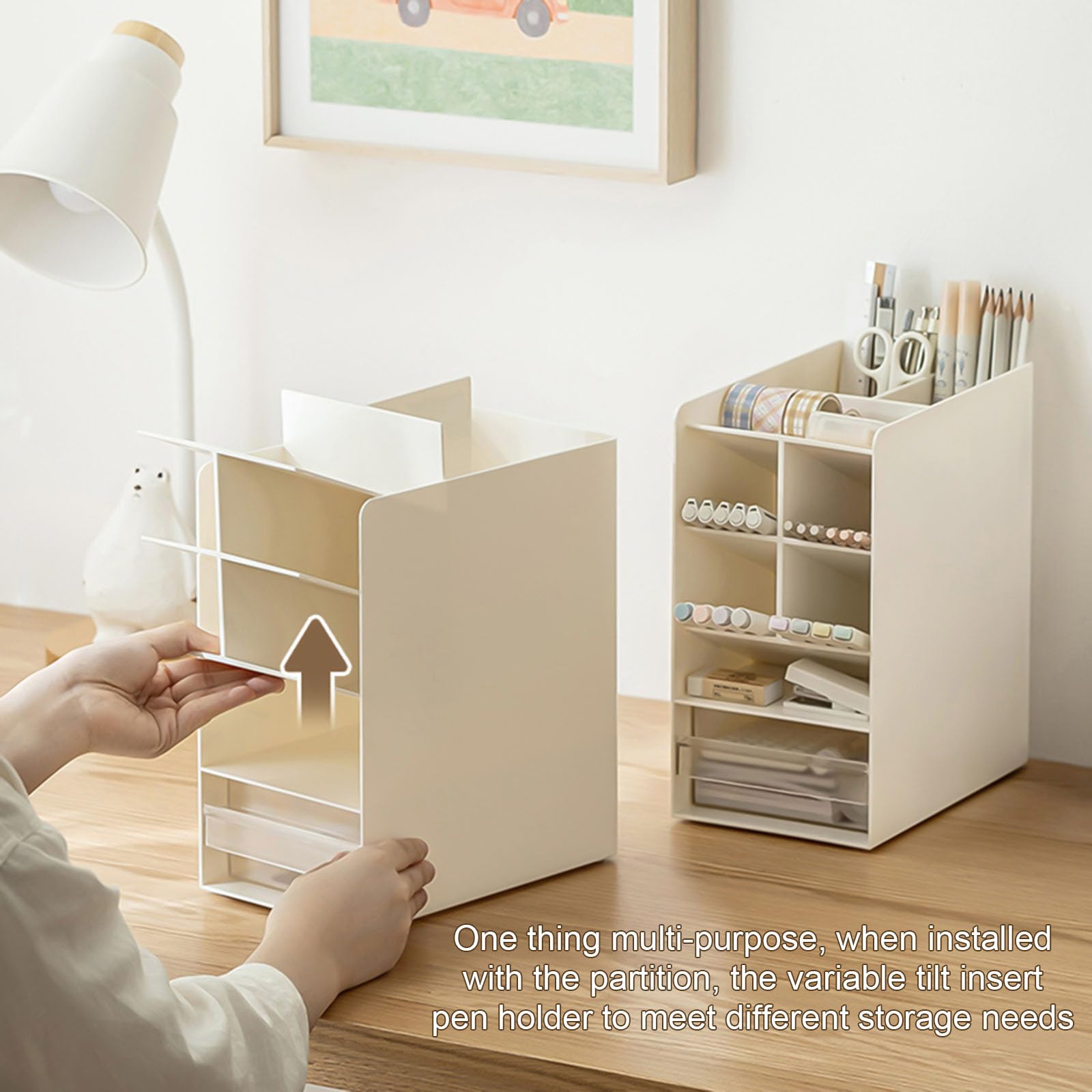 Schreibtisch Organizer mit Schublade, Aufbewahrungshalter, Stifthalter, Aktenorganisatoren, Bleistift, Schule, Bürobedarf für Papiere, Stiftschreibtisch mit Schublade