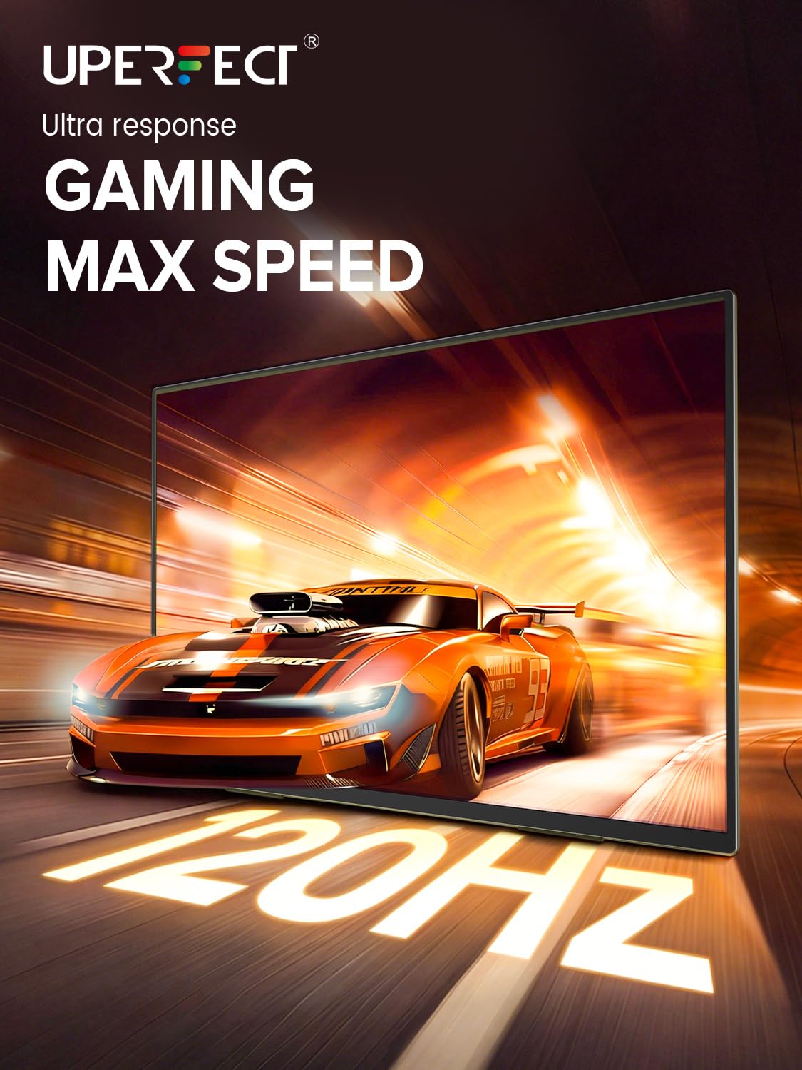 UPERFECT 18.5" Przenośny Monitor Dotykowy 120Hz Monitor do Gier, 10 Punktów Dotykowych FHD HDR FreeSync, Regulowany 180 ° Wsparcie i VESA, Drugi monitor podróżny do laptopa, PC i konsol do gier