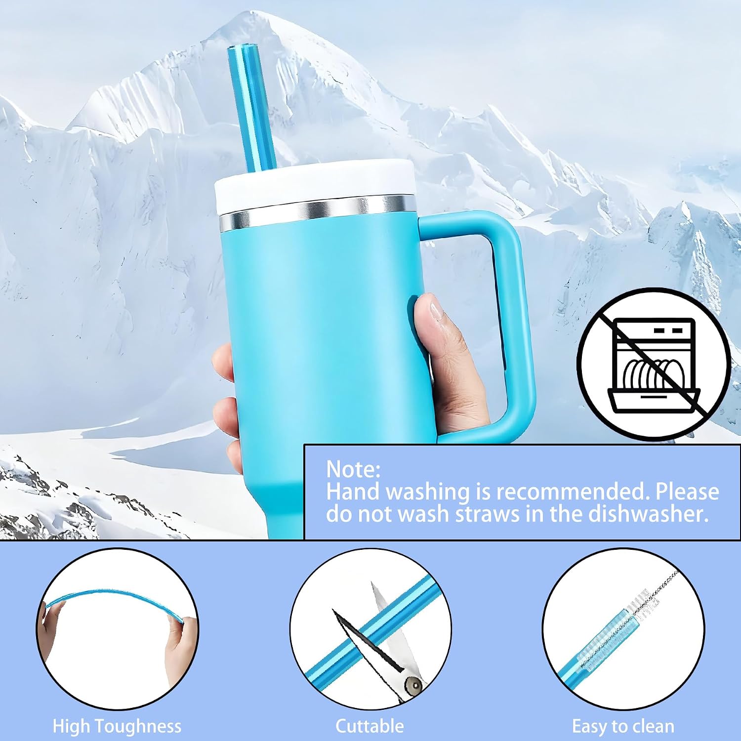 10 Replacement Straws Compatible with Stanley Owala Simple Modern 40 30 oz