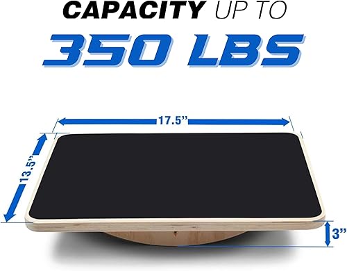 Miniatura 8 de Yes4All Tabla de equilibrio de madera profesional de 350 libras para terapia física, tabla de balancín antideslizante para escritorio de pie