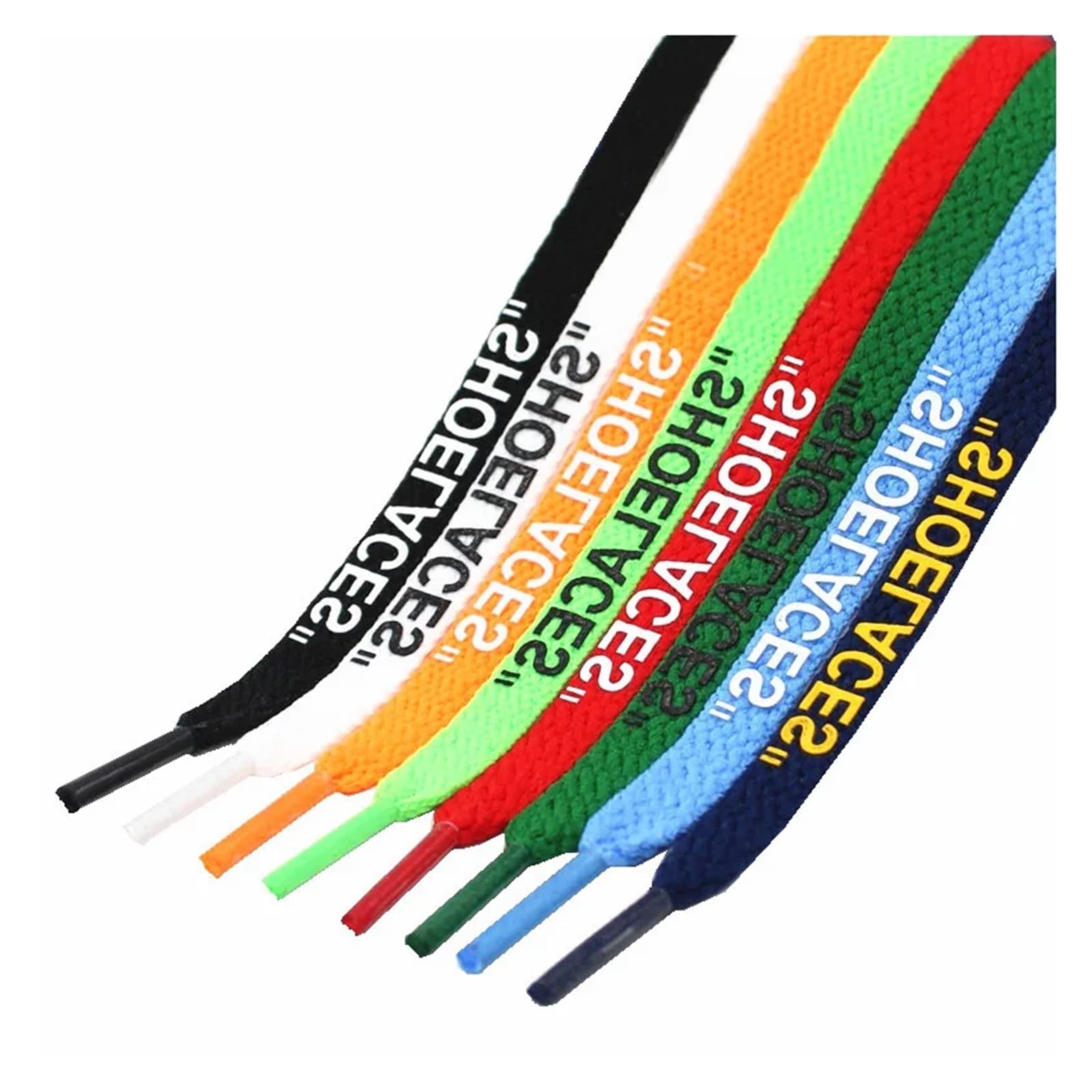 Cordones, Cordones de Zapatos Estampados Naranja Verde Púrpura Blanco for los Diez Blancos Planos(Navy-White Print,120cm)