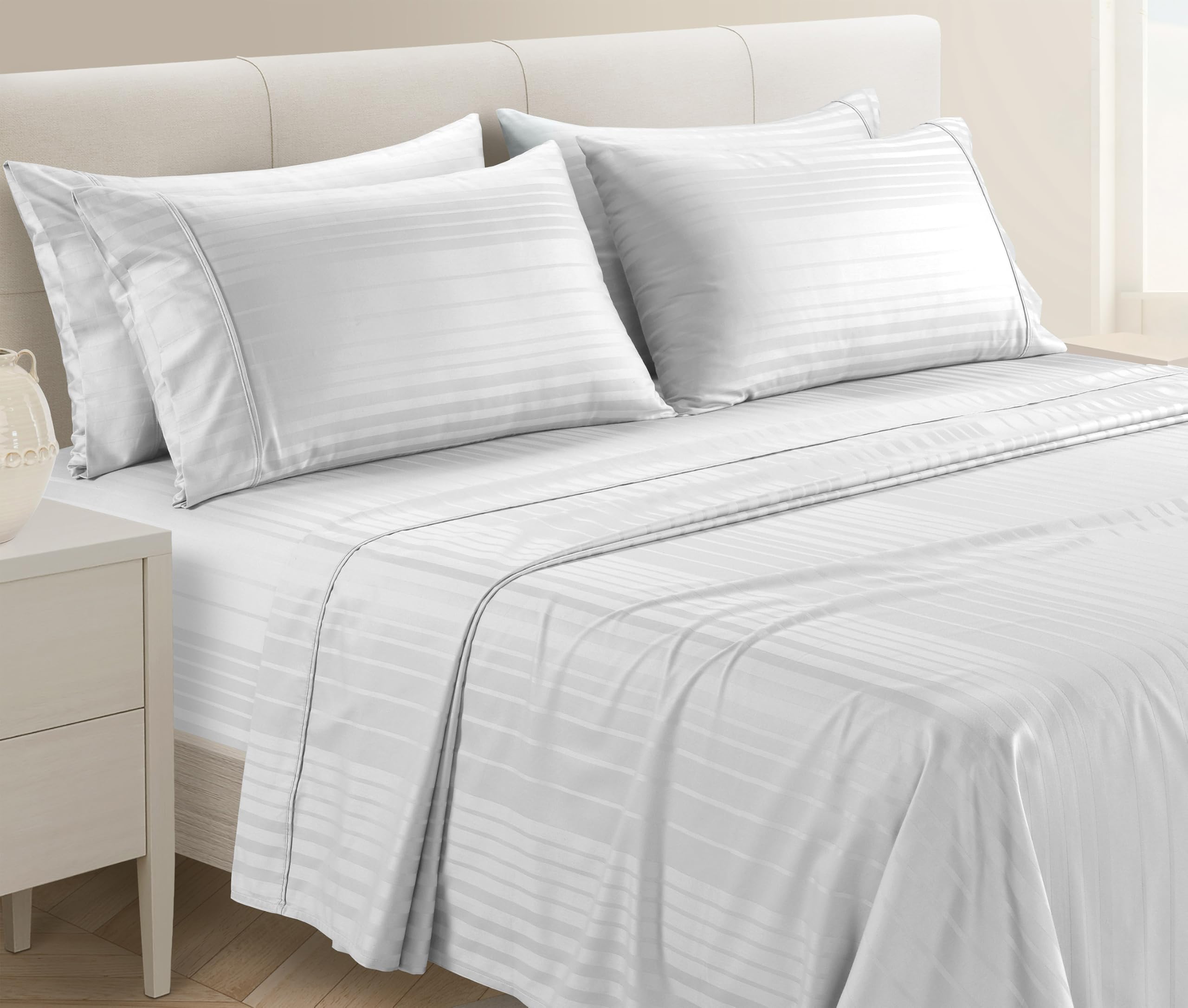 Casa Platino 100% Cotton Sheets Queen Size Set