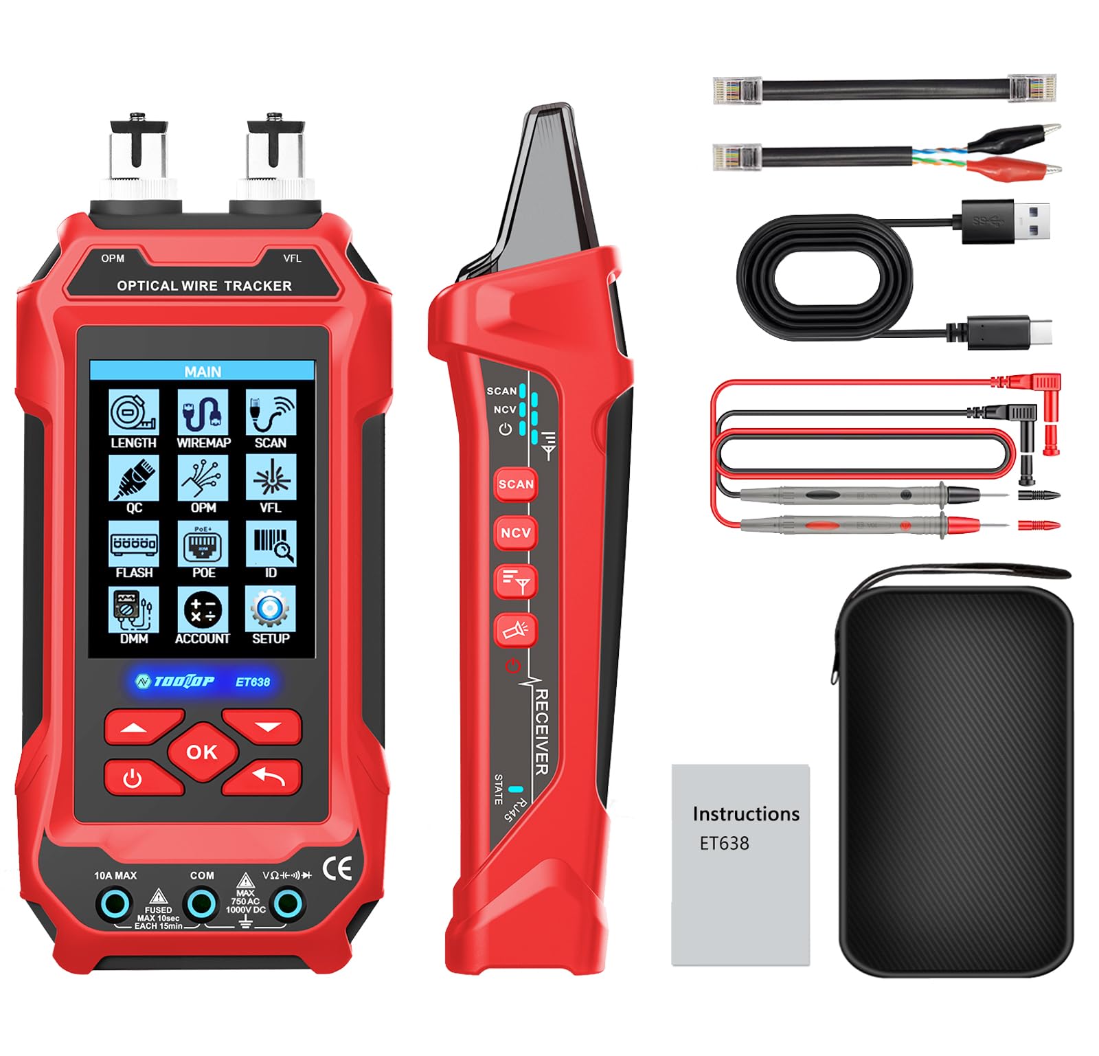 Wire Tracker Multifunktion, Netzwerk Kabel Tester, Tracer mit Probe Ton, Ethernet LAN Netzwerk Cat5 Cat6 Kabel Wartung Kollation, Telefonleitung Test