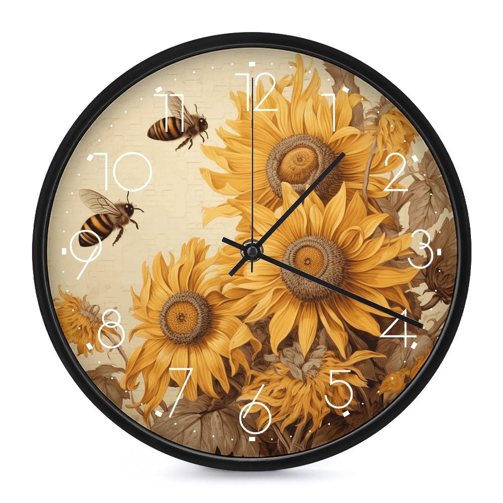 Horloge murale 25,4 cm pour salle de bain et cuisine lisible et déco