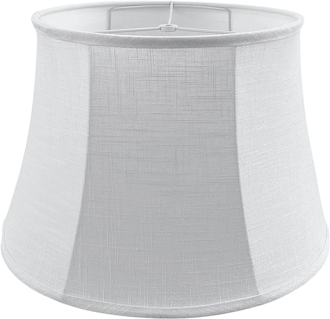 Large lamp shades for table lamps, 12" x 16" x 11" White Linen lamp shade