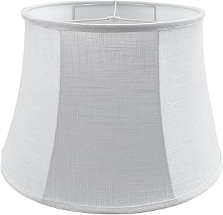 Tootoo Star Brown Large Drum Lamp Shade for Chandeliers Floor Light and Table Lamp,12x16x11" Spider,Fabric Natural Linen Hand Crafted (White)