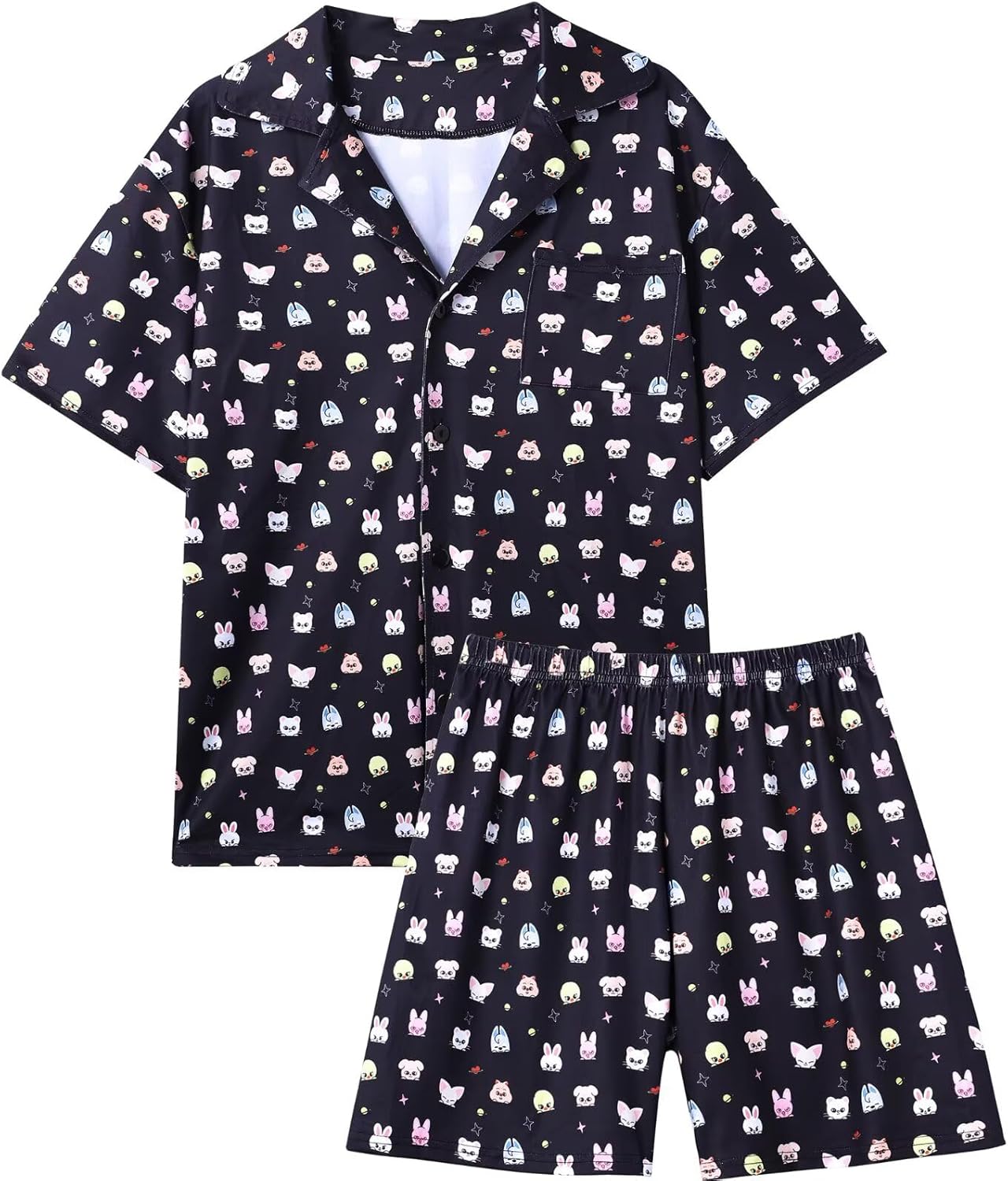 Felix Lee Know Bangchan Pajamas Hyunjin Changbin Seungmin Han I.N Pajamas Shorts+Shirts 2pc Sets Merch