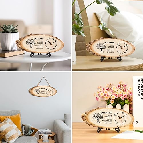 Miniatura 4 de Regalos para papá de hija e hijo, regalos de cumpleaños para el día del padre para papá, reloj de madera, regalos personalizados para papá para el