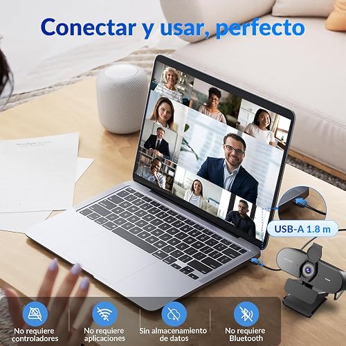 NEWORK EasyCam 4K Webcam for PC - Ultra 4K HD, PDAF Autofocus, Dual Mics | Auto Light Correction, 79°FOV, Plug & Play, Privacy Cover, Computer Camera for High-End Business Meetings & Live Streaming - 6