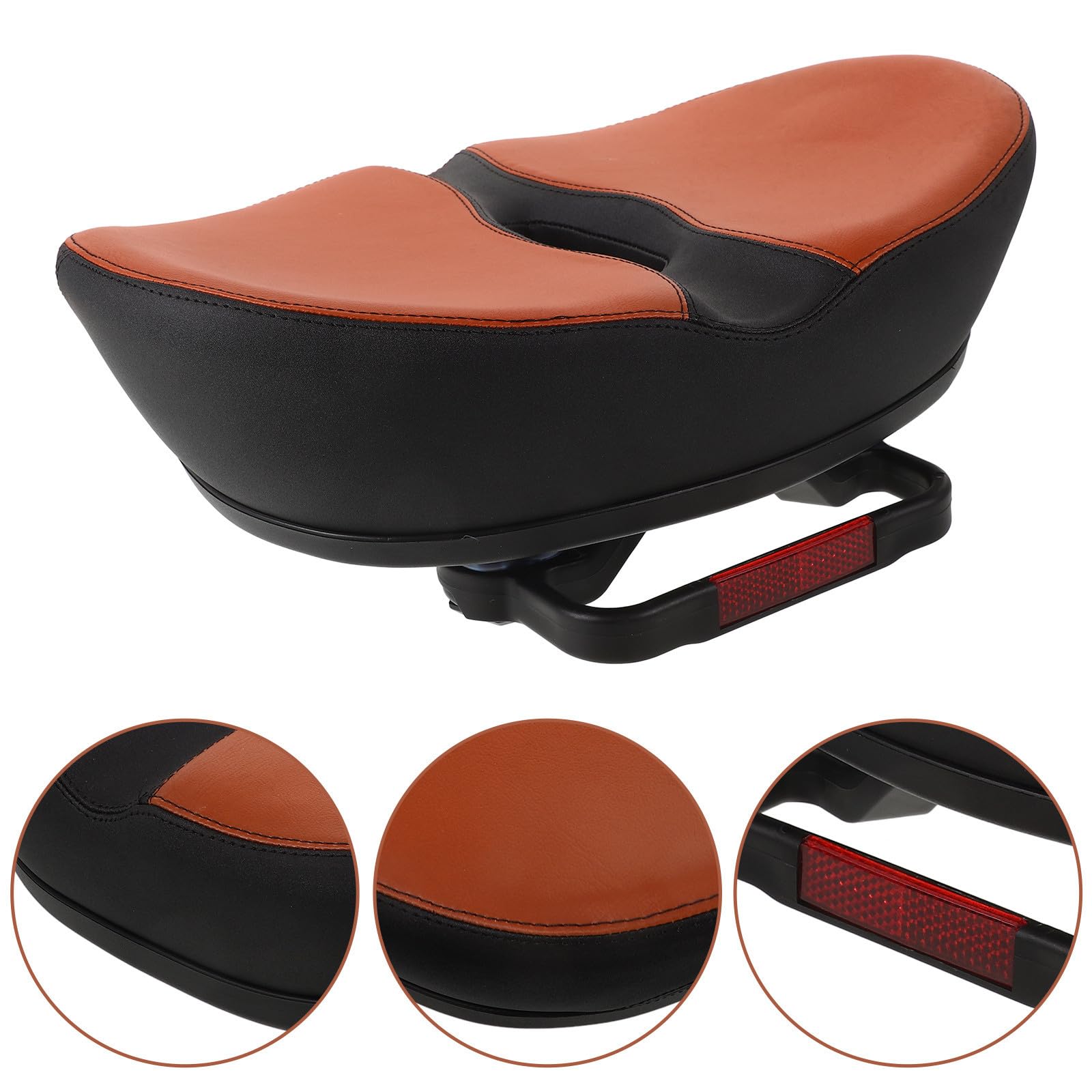Sella Per Bicicletta Senza Naso Oversize, Cuscino In Schiuma PU, Imbottitura Extra Antiscivolo, Per Bici Elettriche e Mountain Bike, Riduce La Pressione Sulle Zone Sensibili,