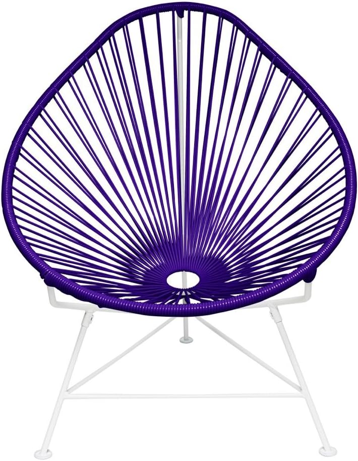 Designs Acapulco Chair, Purple Weave on White Frame