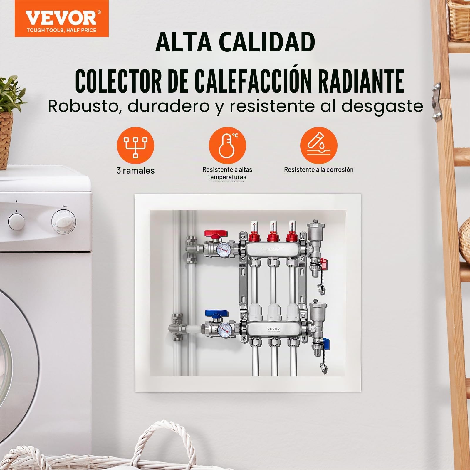 VEVOR Suelo Radiante3D Colector de Calor Radiante, Plata, 340 x 370 x 110 mm