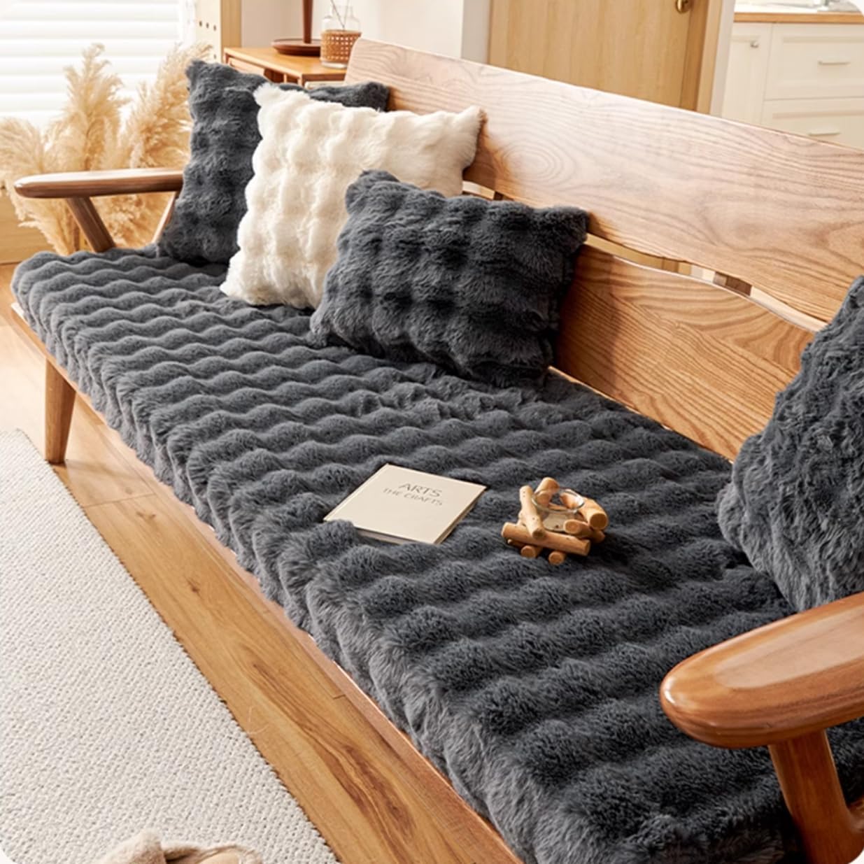 長座布団 ごろ寝マット ベンチ用 無地 座布団 お尻が痛くならない クッション 長方形 厚め チェアパッド 座り心地が良い スタイル