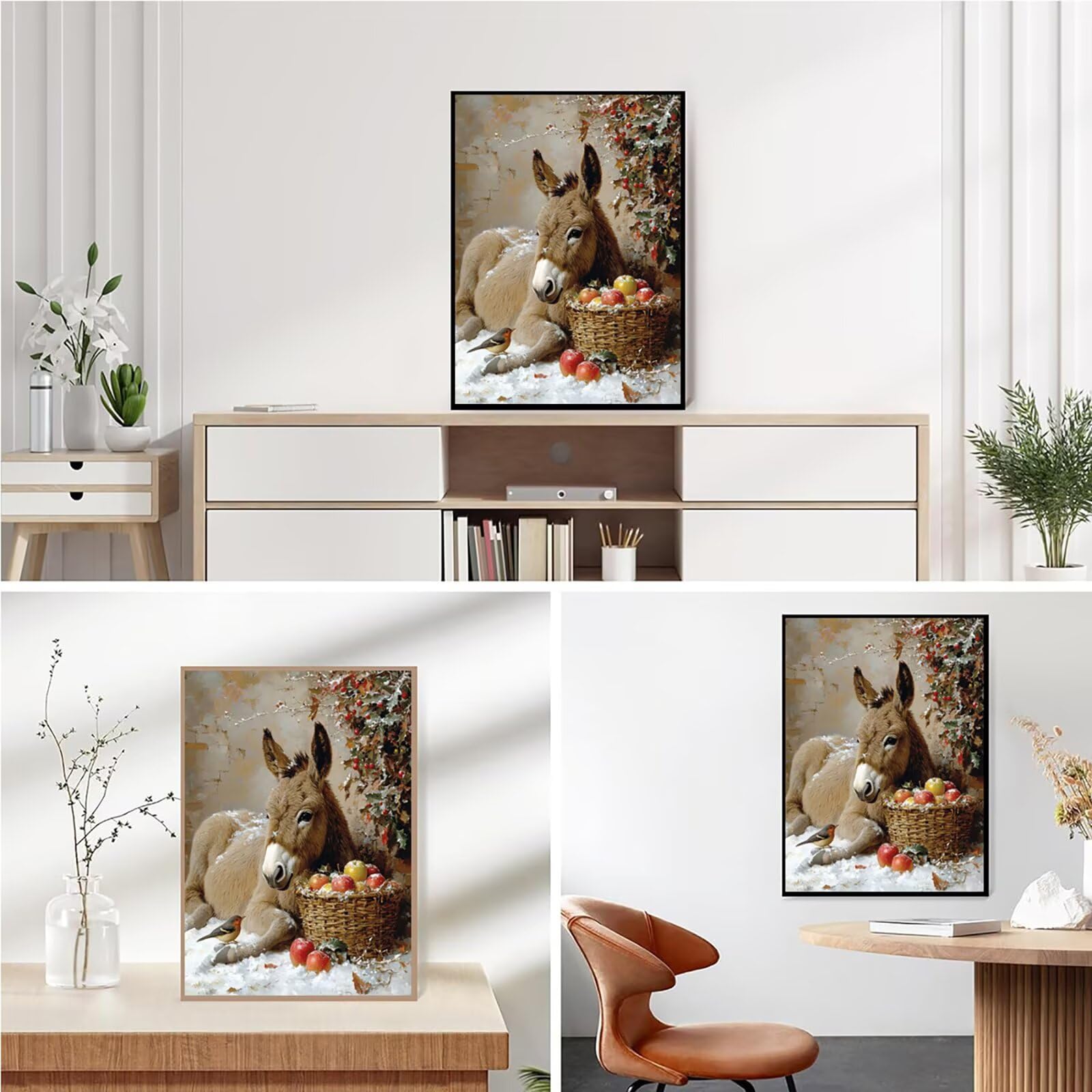 Diamond Painting Kit Completo, Diamond Painting Asino, 5D Quadrato Pittura Diamante Kit Manualidades Adultos DIY Diamantini Crystal Art Disegni Ricamo Punto Croce Artigianale, 60x90cm Frutta j0-873