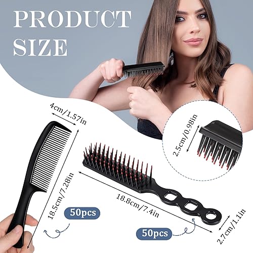 Miniatura 2 de Juego de 100 cepillos y peines para el cabello para personas sin hogar, envueltos individualmente, juego de cepillos y peines para el cabello para