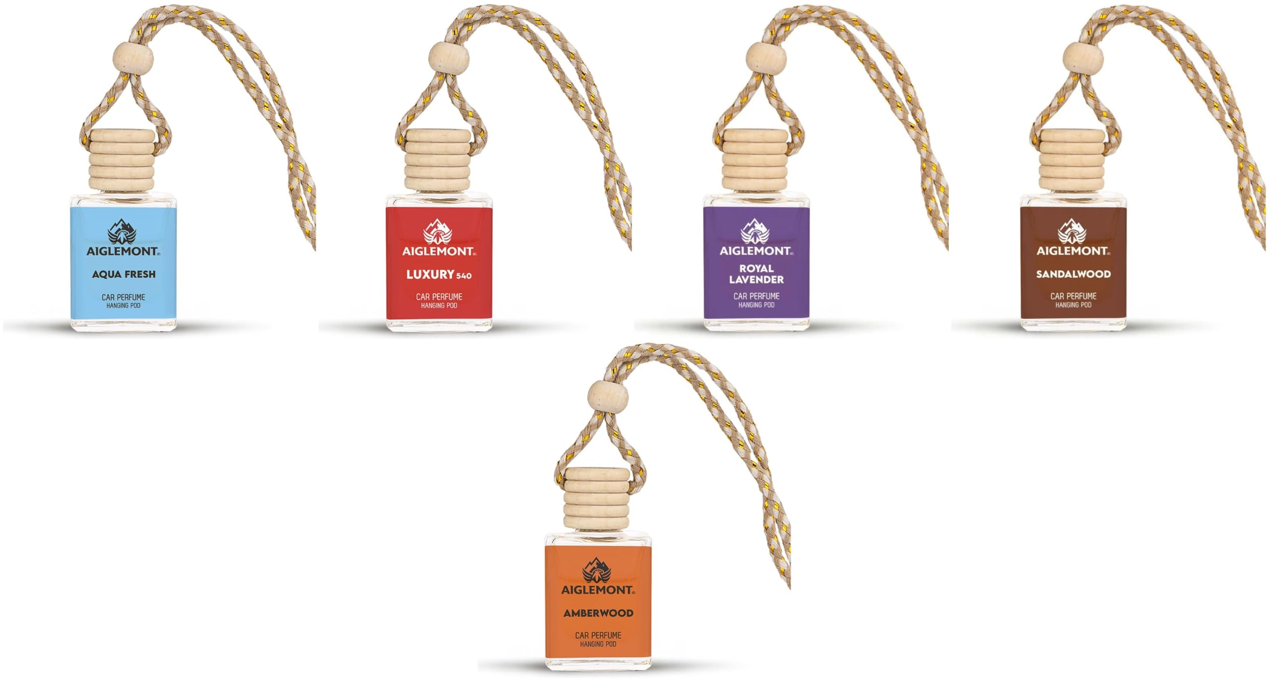 Car Perfumes combos | Aqua Fresh+ Luxury 540 + Royal Lavender+ Sandalwood+ Amberwood| Combo of 5 | 10 ml Each-image-36