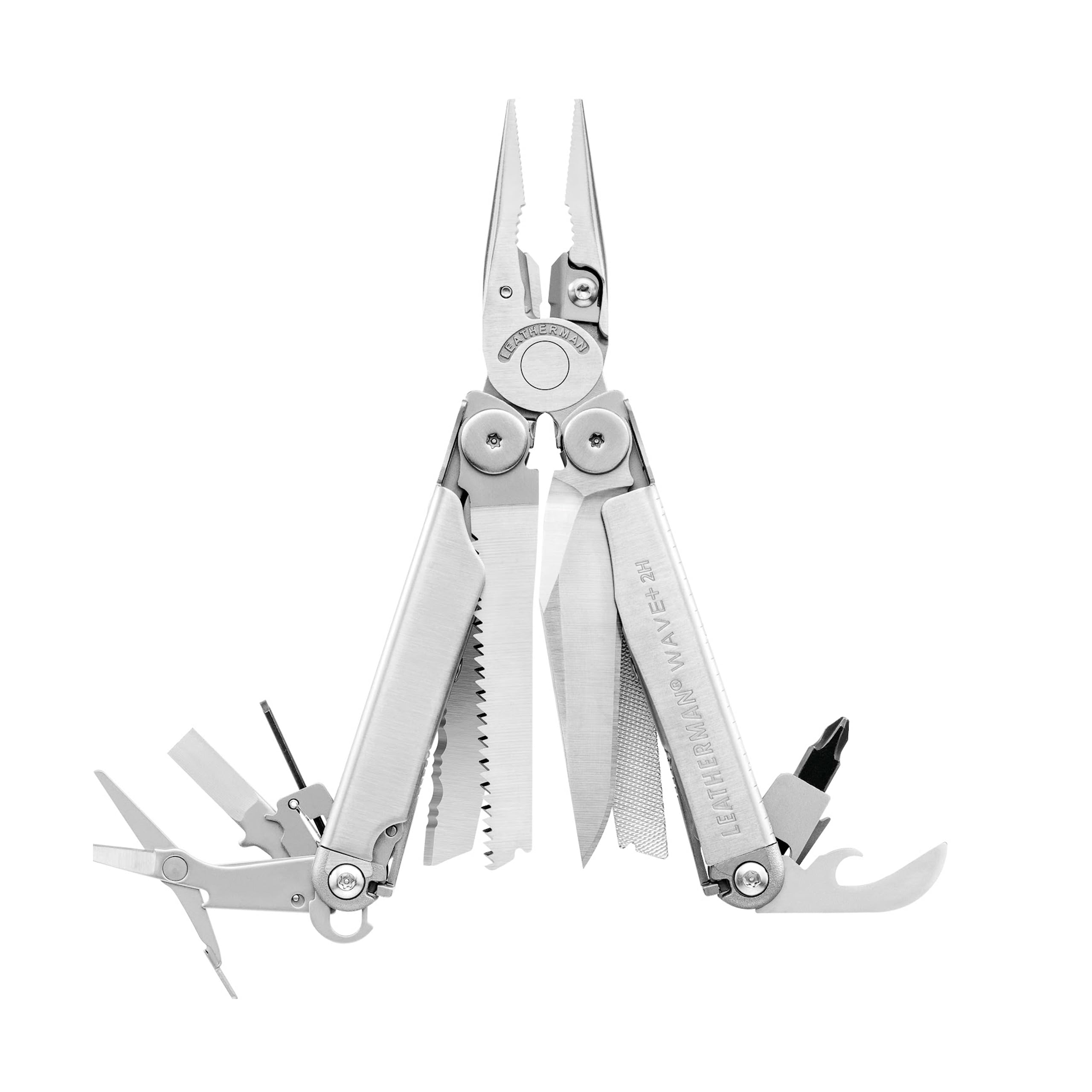 Leatherman 2H Wave+ Outil Multifonction, Acier Inoxydable | Outil 18-en-1 en Acier Inoxydable pour Usage Intensif avec Lames, Pinces et Coupe-Fils