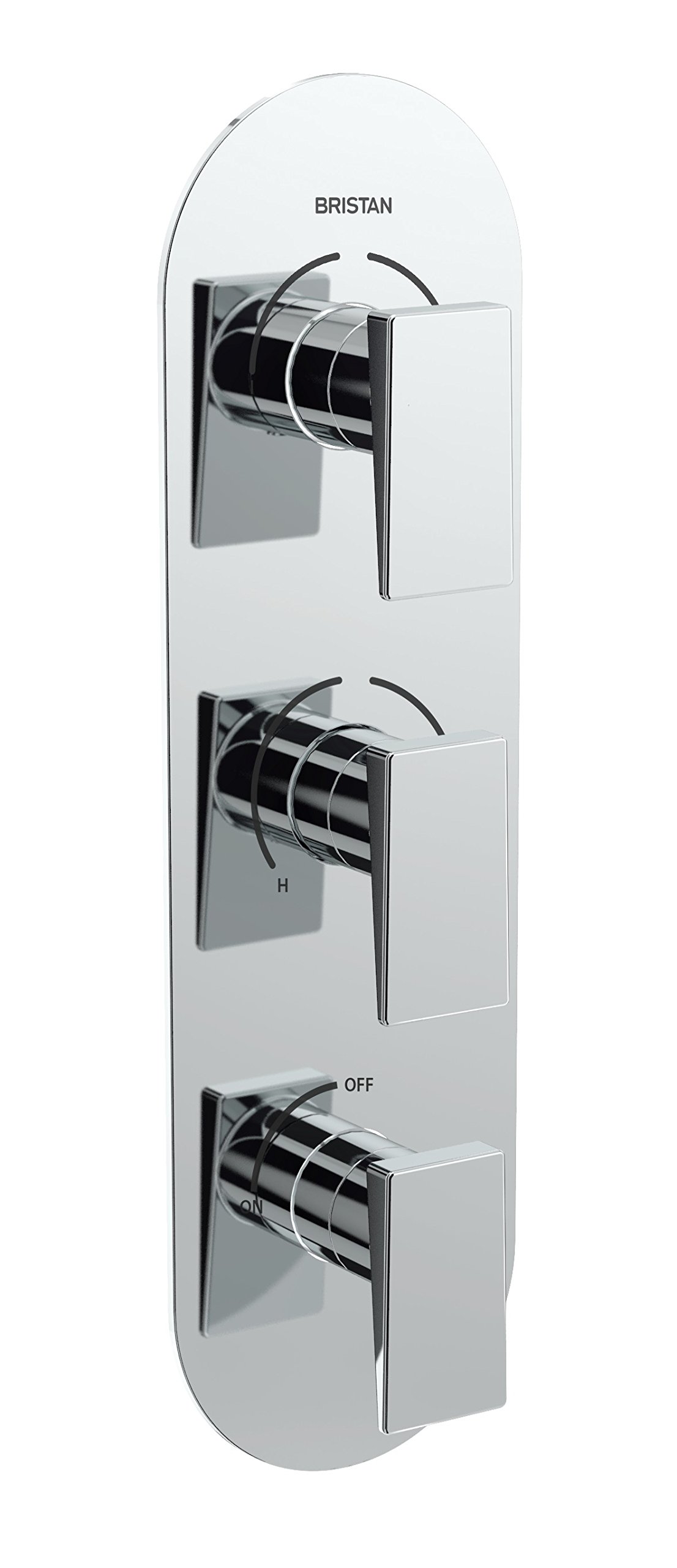 Bristan SAI SHC3DIV C Válvula de Ducha de Doble Control empotrable con Dos Salidas desviador y Llave de Paso, Cromado, Three Outlet, One On