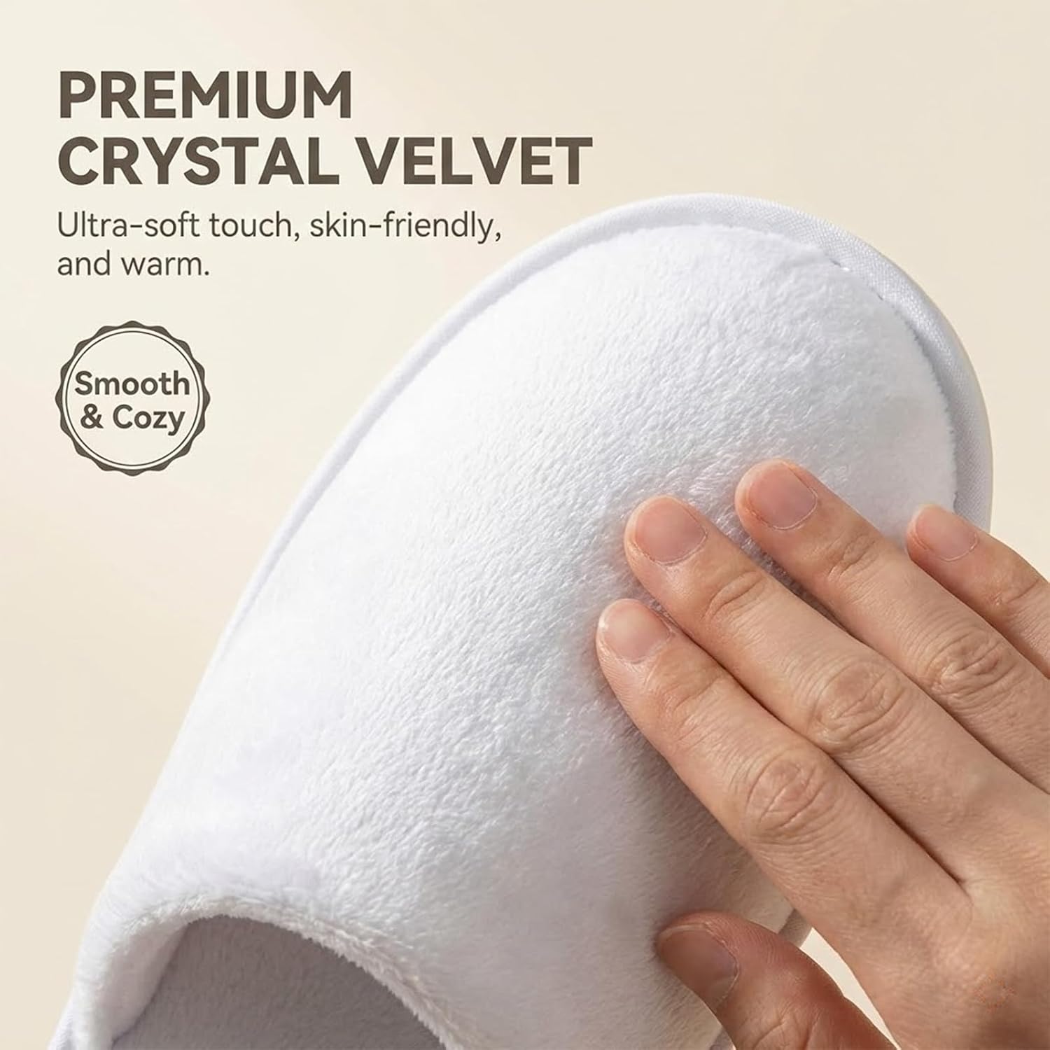 6/12 Pairs Disposable Slippers for Guests - Unisex Bulk SPA Soft Crystal Velvet Hotel，house Slippers with Non-Slip Thick Sole, Washable, Reusable for Shoeless Home Bath Travel Bridesmaids Men Women