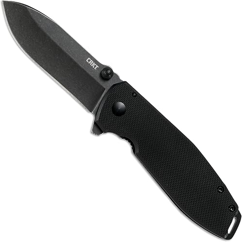 CRKT Squid XM Folding Pocket Knife: Assisted Opening Everyday Carry, D2 Stonewash Blade, Frame Lock, G10 Handle 2495K
