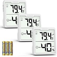 DOQAUS 3 Pieces Digital Hygrometer Indoor Thermometer Humidity Meter, White