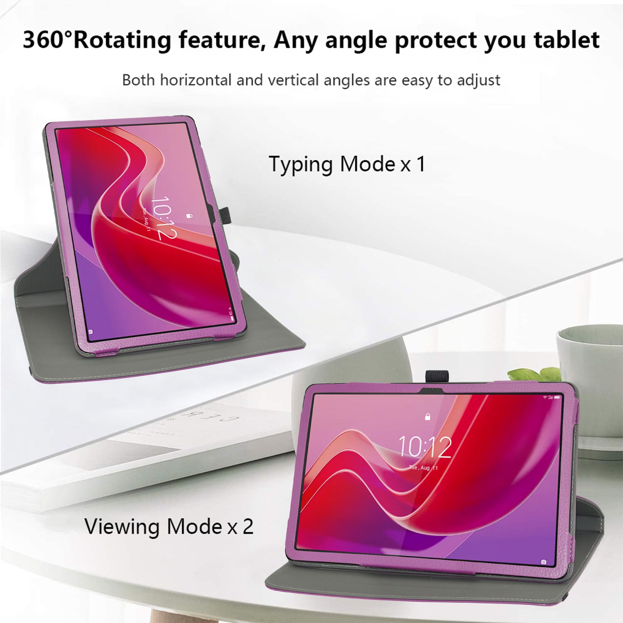 JRTAL Hülle Für Lenovo Tab M11 Plus / K11 Plus – 360° Drehbarer Kunstleder-Cover Mit Ständerfunktion | Schlank, Passgenau