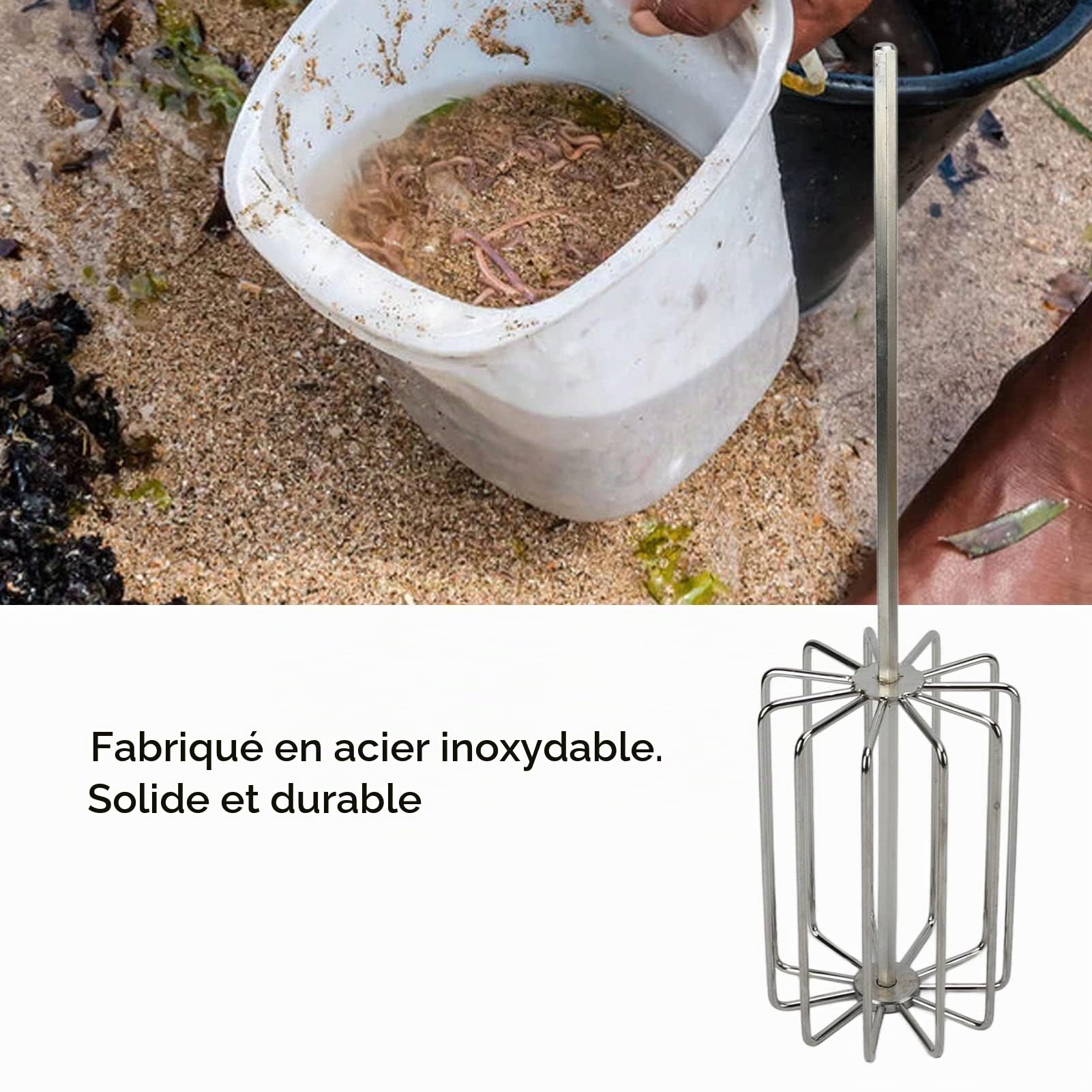 Topyond Mélangeur à Amorce en Acier Inoxydable,Mélangeur Amorce Peche,avec 11 Lames Équipement De Pêche Robuste pour Un Mélange,Accessoires Inclus pour Les Pêcheurs d'eau Douce Et d'eau Salée