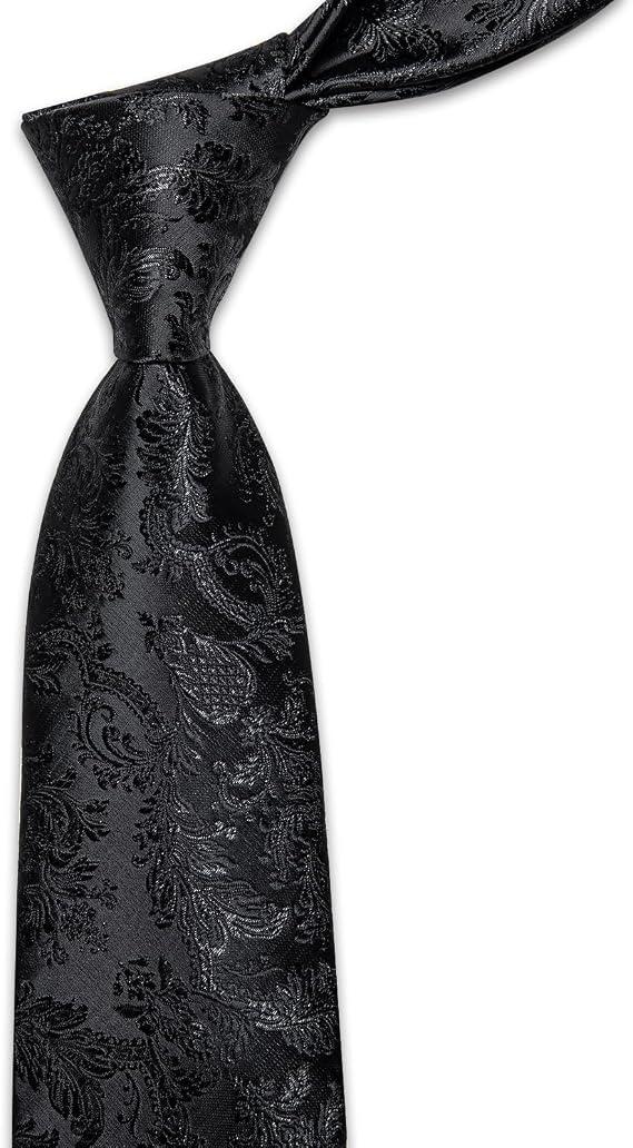 YourTies Paisley Ties for Men Floral Necktie Pocket Square Cufflinks Set