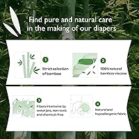 Vista 5 de Momcozy Pañales para bebé, pañales de bambú natural, hipoalergénicos para pieles sensibles, pañales desechables absorbentes, pañales orgánicos