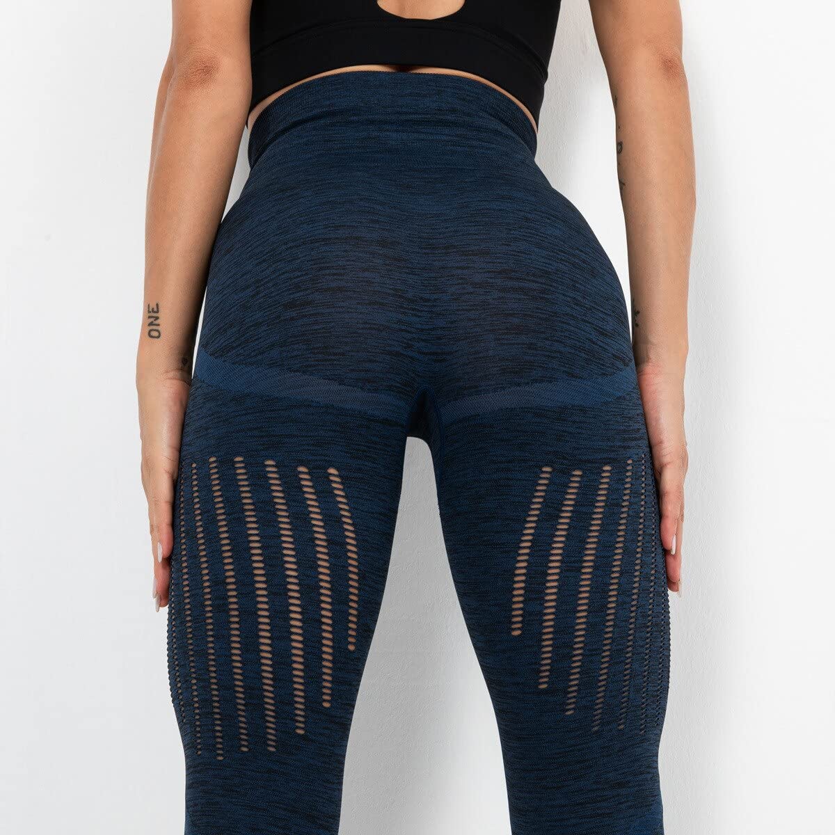 LuisFranklin Legginsy damskie siłownia joga damskie legginsy fitness push up legginsy bezszwowe legginsy treningowe z wysokim stanem siłownia bezszwowe legginsy damskie XL niebieskie - 1legginsy