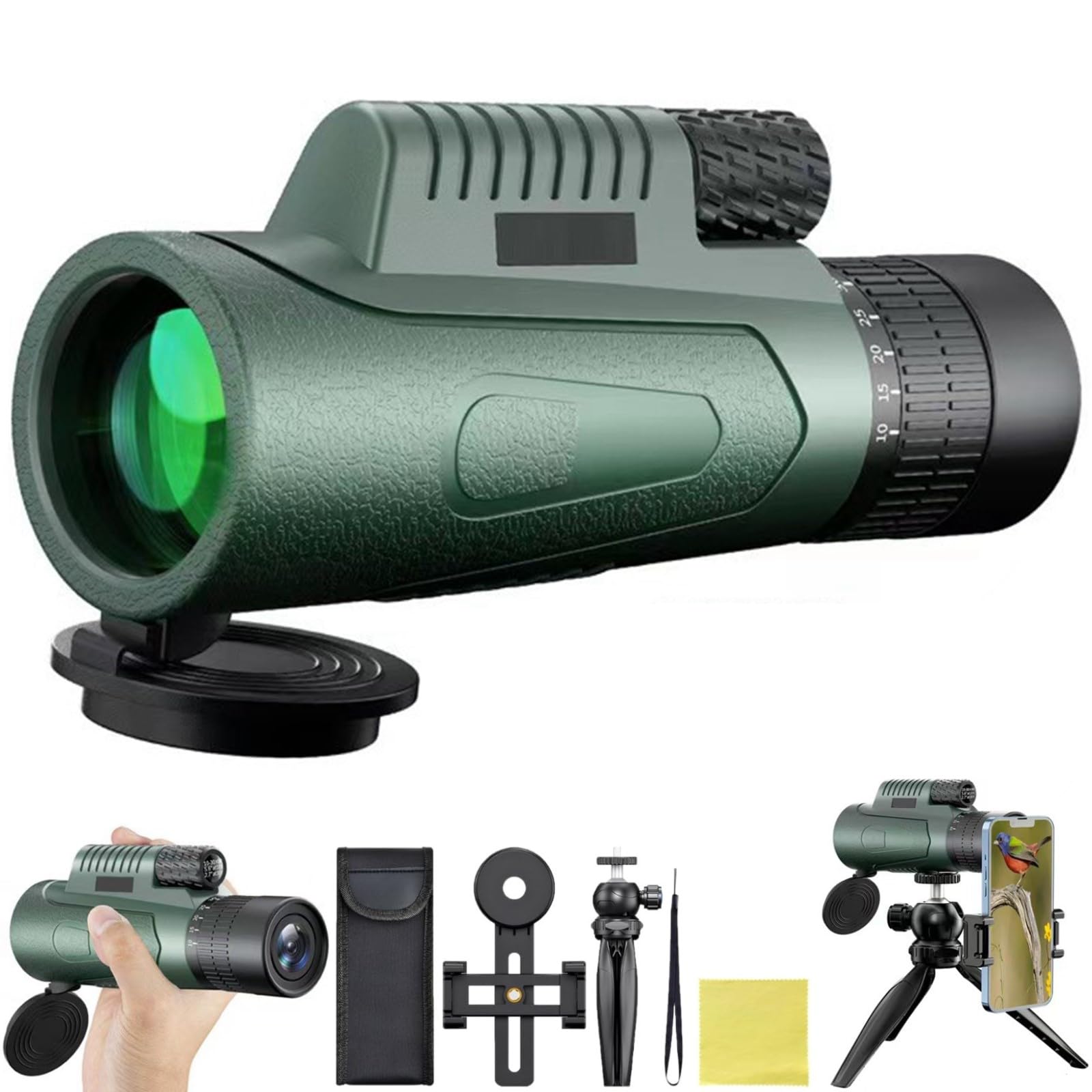 Monocular, 10-30X50 HD Monoculars para Adultos, BAK4 Prisma y Lente FMC Monoculars, Monocular para Observación de Aves y Vida Silvestre