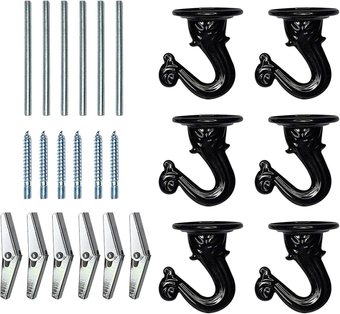 DSFSAEG Ceiling Hook 6 Sets Spring Toggle Wing Sturdy Heavy Duty Easy ...