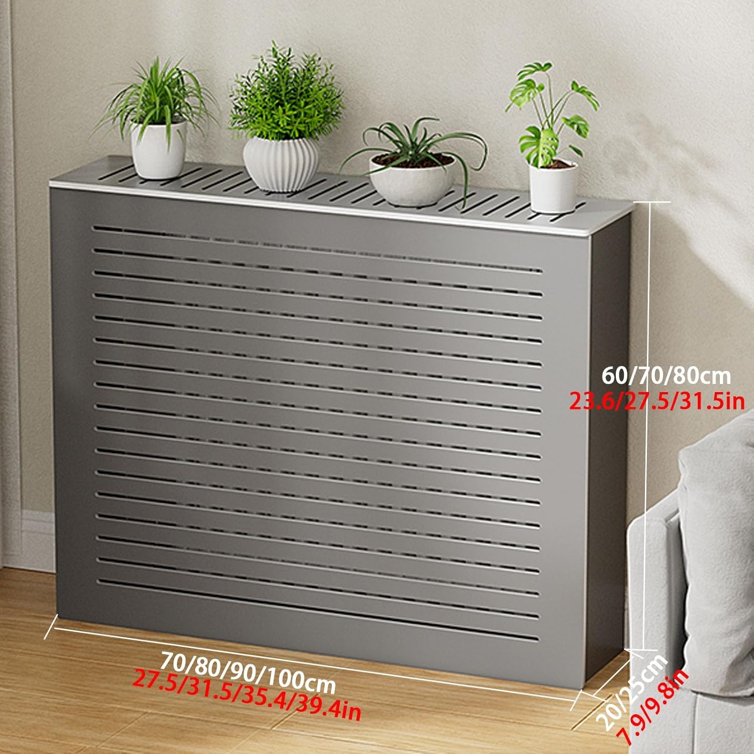 Radiator Cover, Heating Cabinet Shelf Bathroom Floor Cabinet, Protective Heating Cabinet, Heating Cover Storage Organizer Cabinet, Shielding Storage Design, for Home, Living Room(L70xH70xW20cm)