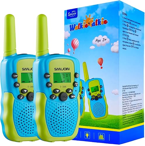 Walkie Talkie para niños, 22 canales, radios de 2 vías, juguete con linterna LCD retroiluminada, juguetes de regalo para niños de 3 a 12 años, rango