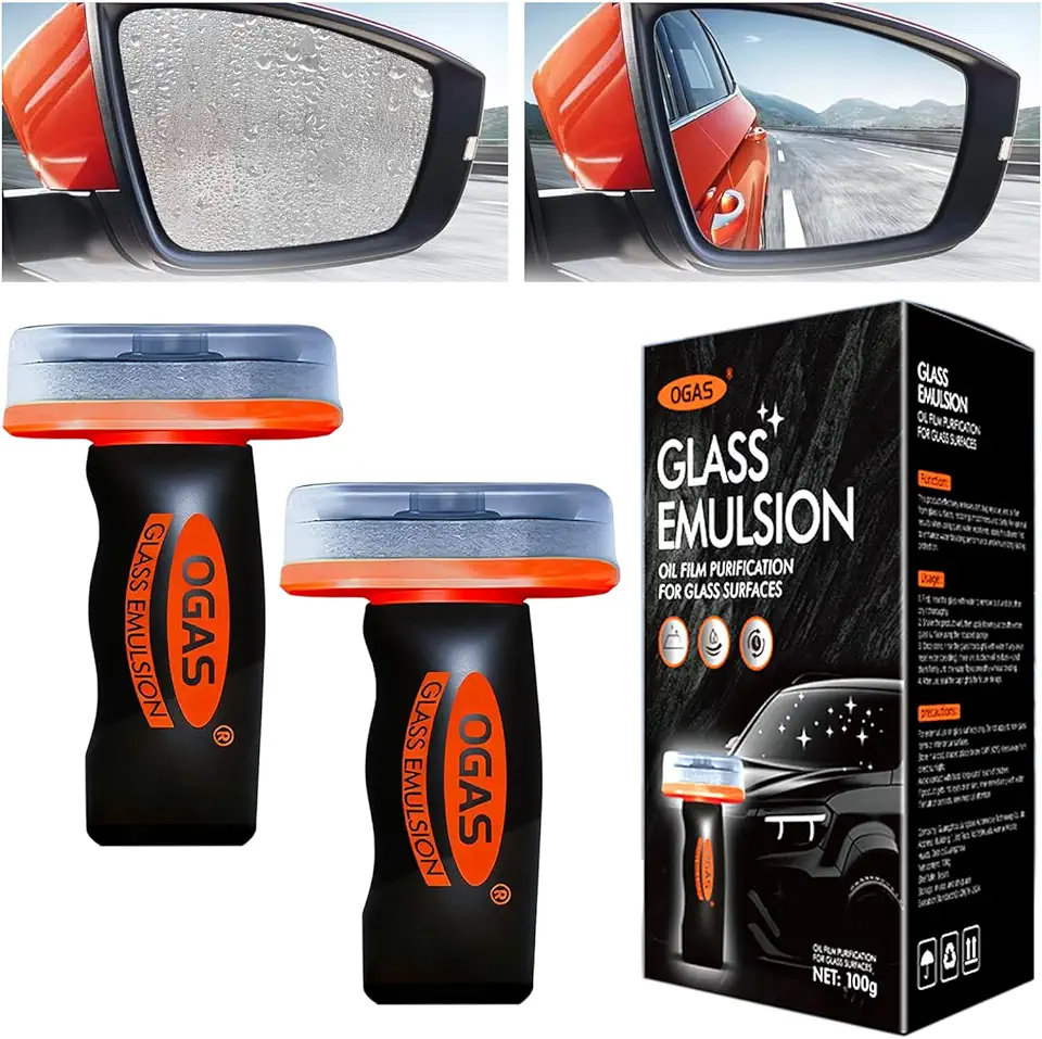 2Pcs Car Oil Film Cleaner Glass Cleaner, Improve Windshield Clarity and Visibility for Safe Driving, Windshield Cleaner Tool for Automotive Windshield, Window, Mirror