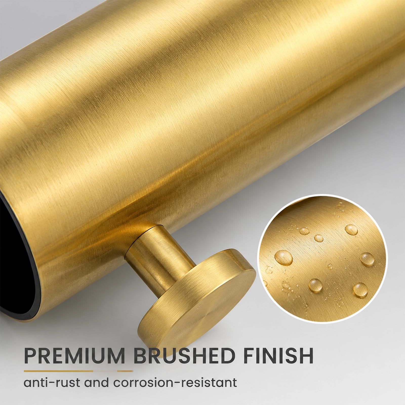 Brushed,Juego De Escobilla Y Soporte para Inodoro, Escobilla Resistente De Acero Inoxidable 304 con Mango Largo Y Cabezal Reemplazable, para El Baño.