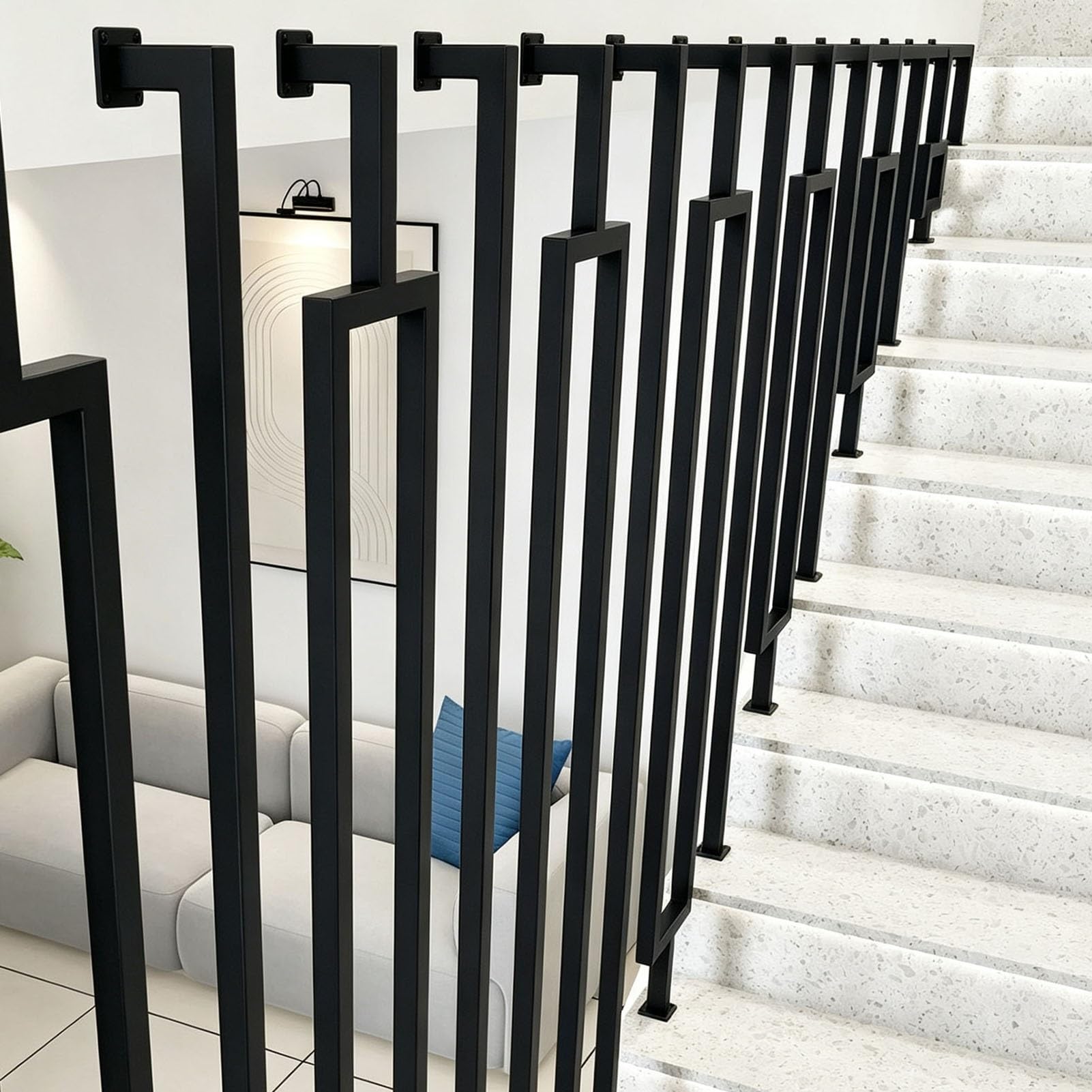 Schody w kształcie litery L Słupek balustrady, poręcz do montażu bocznego Poręcz antypoślizgowa do wnętrz na zewnątrz, ogrodzenie zabezpieczające do willi w apartamentach(B,40cm)