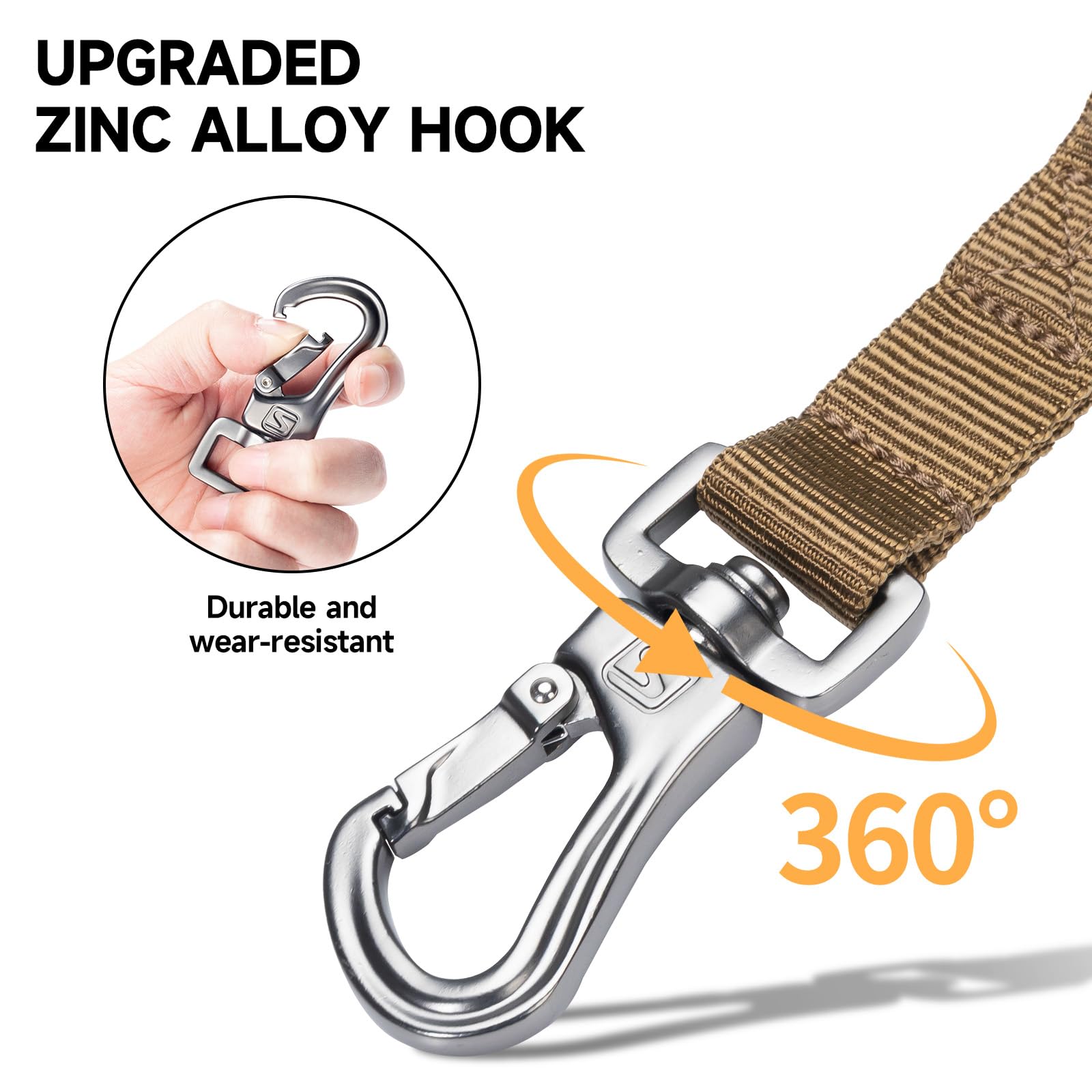 EXCELLENT ELITE SPANKER Táctica Bungee Dog Leash Militar Ajustable Correa de Perro de liberación rápida elástica Correa de Cuerda con 2 asa de Control(COB) | Correa de nailon de cordura militar con 2 asas ajustables para entrenamiento, paseos, correr