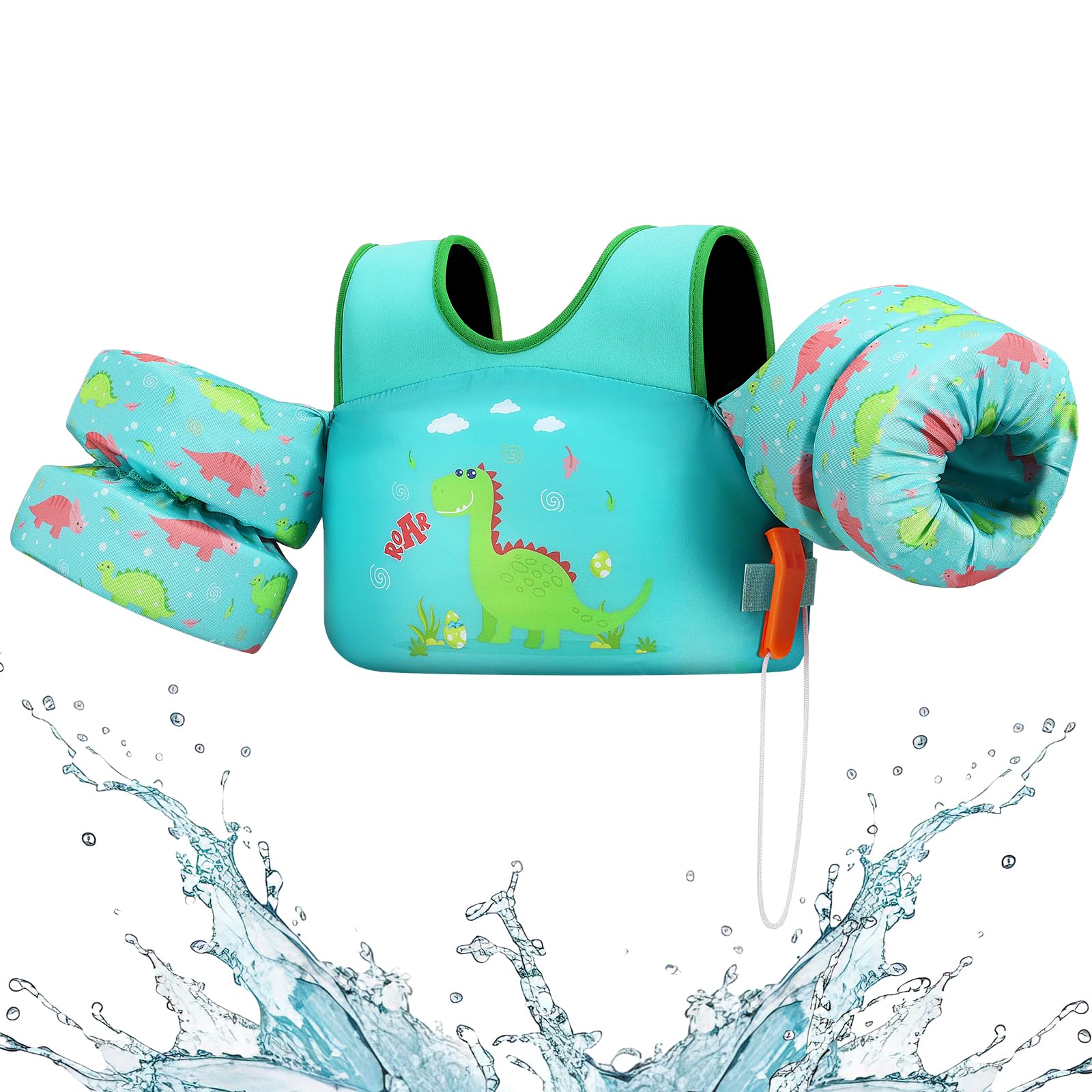HeySplash Chaleco de Natación para Bebé, Manguitos Flotantes Entrenamiento para Nadar Flotador de Brazos