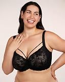 HSIA Minimizer Bras for Women Full Coverage, Unlined Lace Sexy Plus Size Underwire Bra for Large Breasts Black