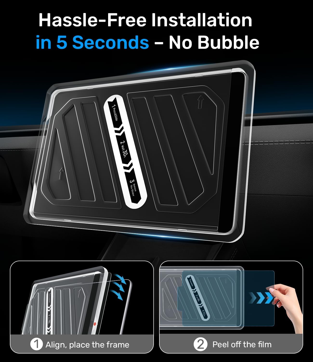 Zanch Tesla Screen Protector [Anti-Glare, No Fingerprints, Easy-Install], 9H Matte Tempered Glass Compatible with Model Y (2020-2025) / Model 3 (2017-2023) Tesla Accessories 2025 [1 pack]
