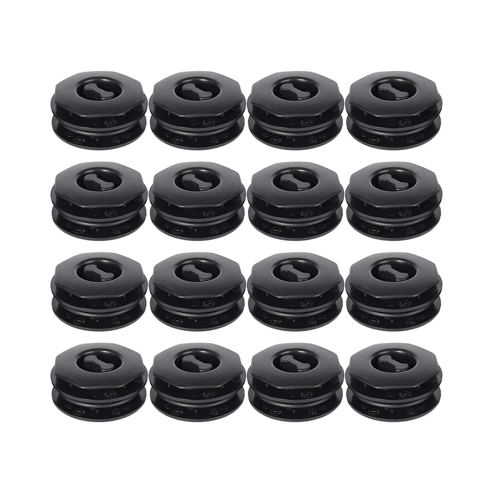 KXFVYNE Car Carpet Fixing Buckl Layer Foot Mat Fixed Clips Pad Anti-Skid Clamp Rotary Fastener Accessories(16set Black)