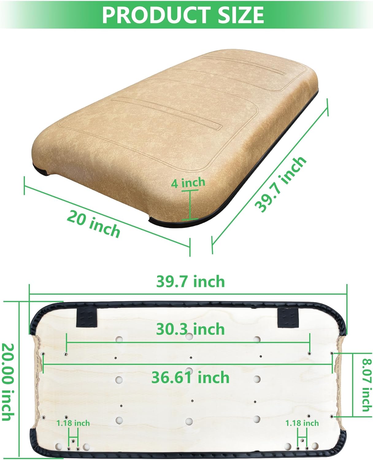 Golf Cart Front Seat Bottom Replacement Cushion Assembly for EZGO TXT Medalist 1994-2013 Models