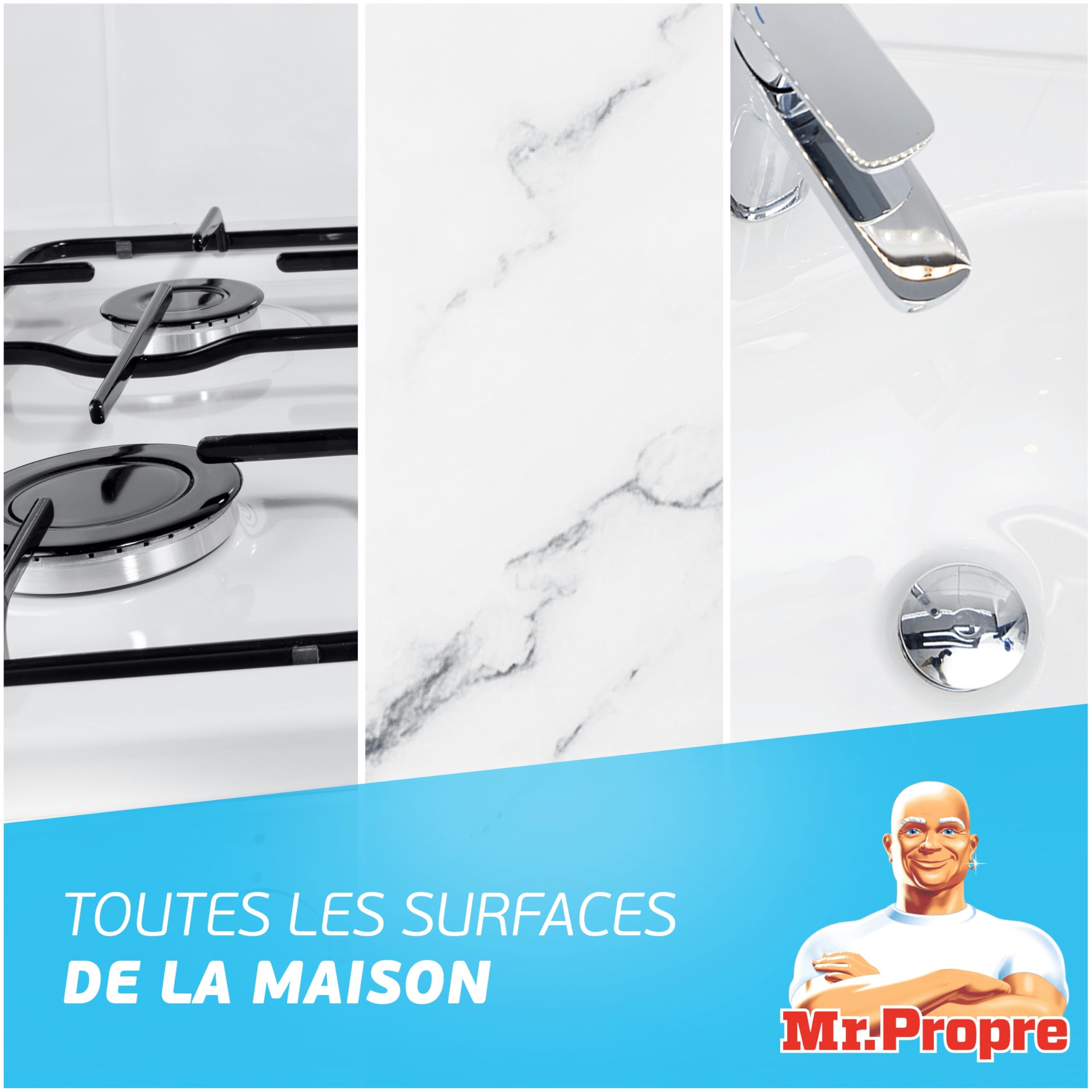 Mr. Propre Spray Nettoyant Multi-Usages Eucalyptus Bicarbonate 800ml x10 | Parfum Eucalyptus avec du Bicarbonate de Soude, Élimine Jusqu’à 99.99% De La Saleté Et La Graisse Brûlée, Sans Résidus