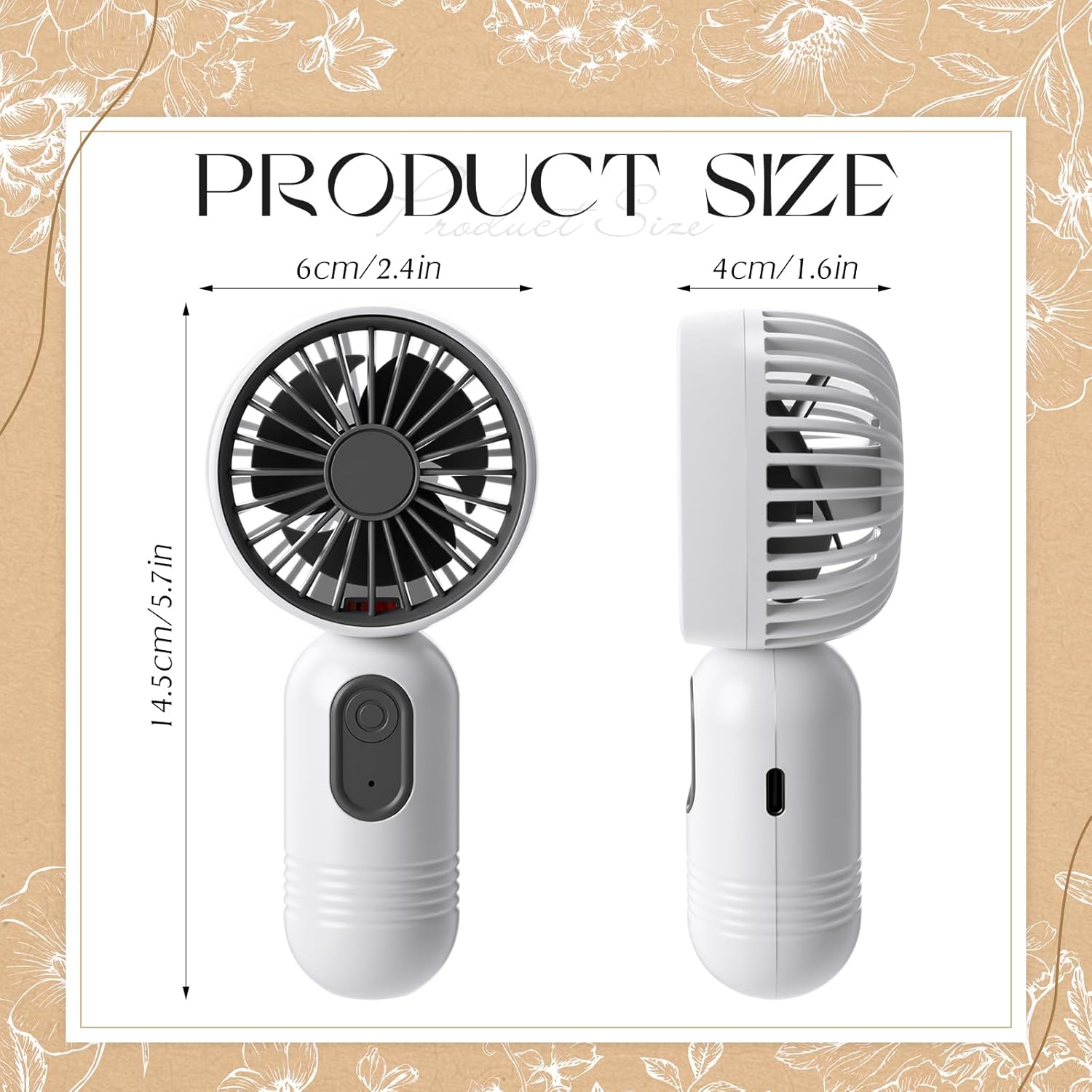 Retisee 50 Pack Wedding Portable Mini Handheld Battery Powered Fans Gift for Guests Thank You USB Small Personal Fan with 3 Speeds for Summer Bridal Shower Party Favor(Vintage Lace,White)