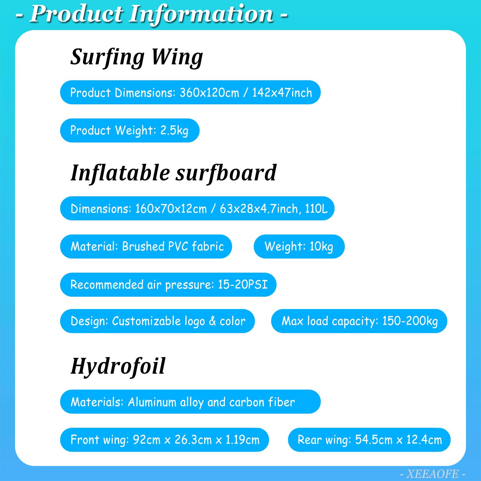 Wind Wingfoil e Tavola Hydrofoil con Hydrofoil, Tavola Hydrofoil Gonfiabile con Wind Wing Foil Gonfiabile e Hydrofoil, per Sport Acquatici all'aperto