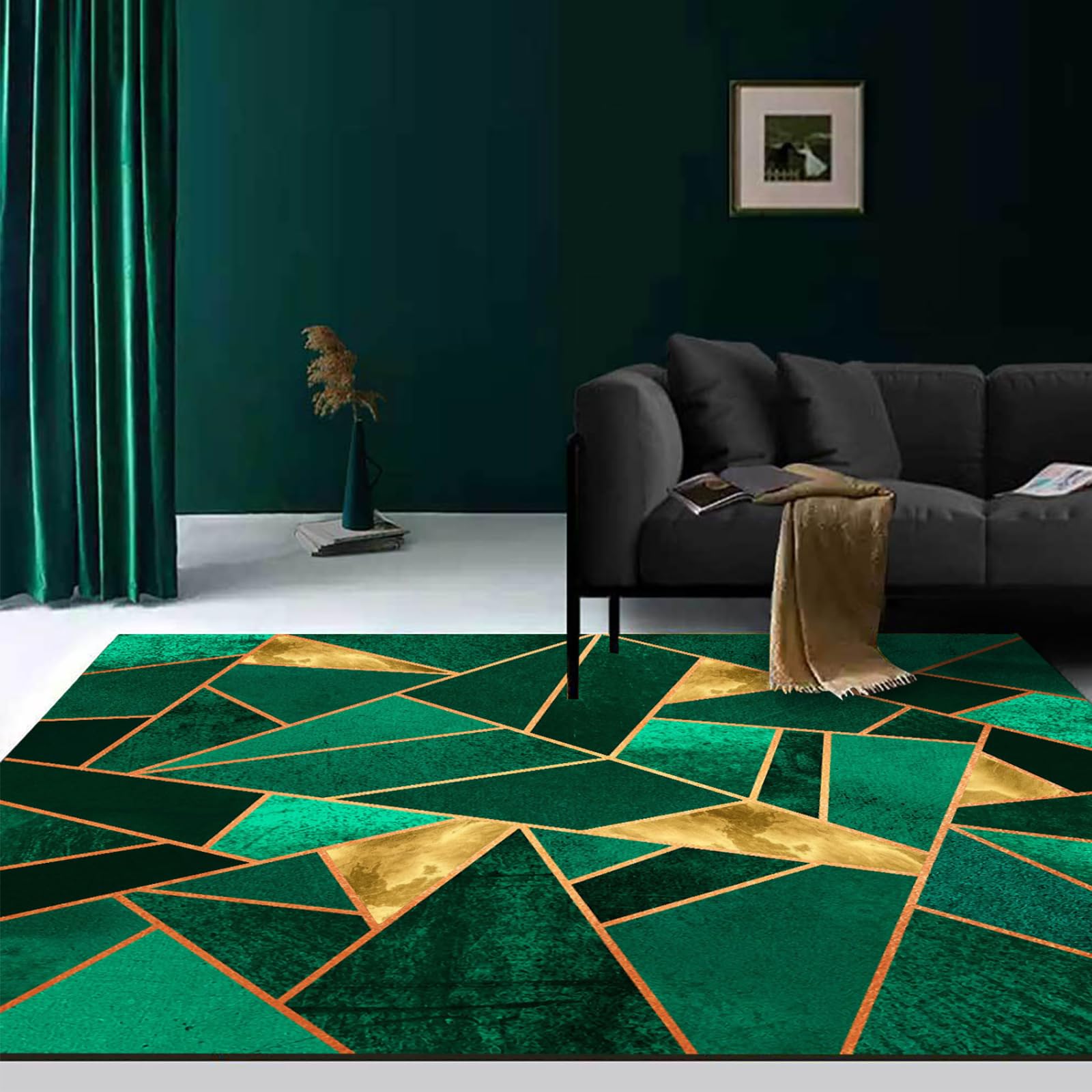 Tapis de cuisine et salle à manger green 80x150cm résistant et lavable